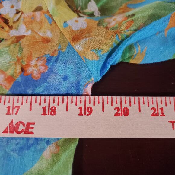 Roller Rabbit Tropical Floral 3/4 Sleeve Popover Blouse Size XXS Light Cotton - Picture 10 of 12